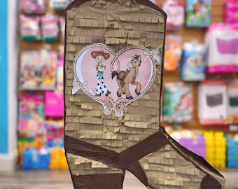 Toy Story Jesse Bullseye Pastel Cowgirl Boot Piñata 24x18x4 or 24x18x8