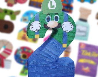 Birthday Custom Character Mario or Luigi  Inspired Pinata (24 in L x 17.5 in W x 4 in Deep)