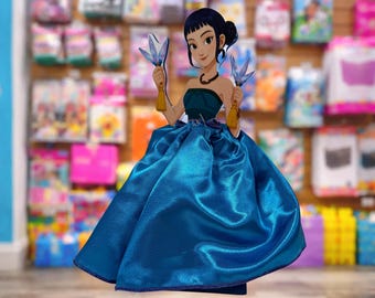 Double Sided Wooden Dress Centerpiece Kpop Demon Hunters Zoey Theme Party Table Decor 9.5 in tall