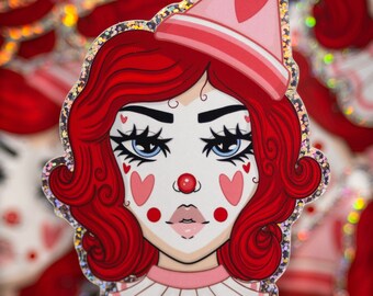 clown girlchicanoステッカー神のご加護を