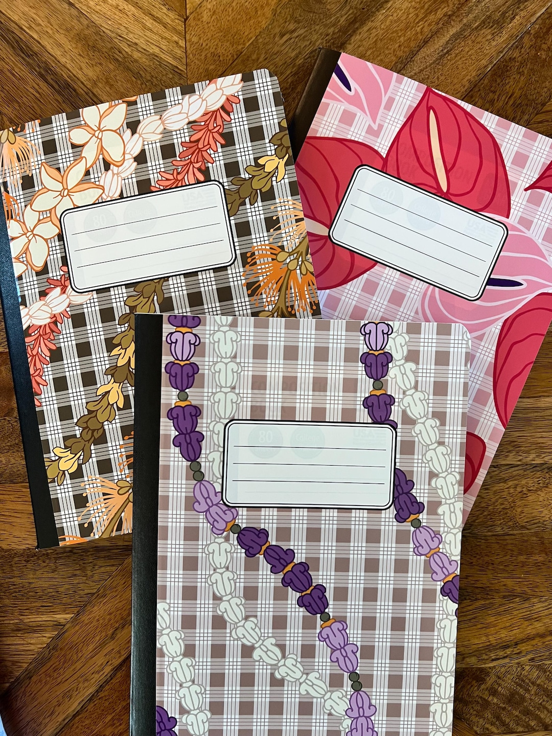 Palaka Custom Composition Notebook | Hawaiian Flower Pua Design Book - Etsy