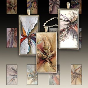 Imágenes abstractas – Rectángulos imprimibles de 1" x 2" – Hoja de collage digital – Descarga instantánea