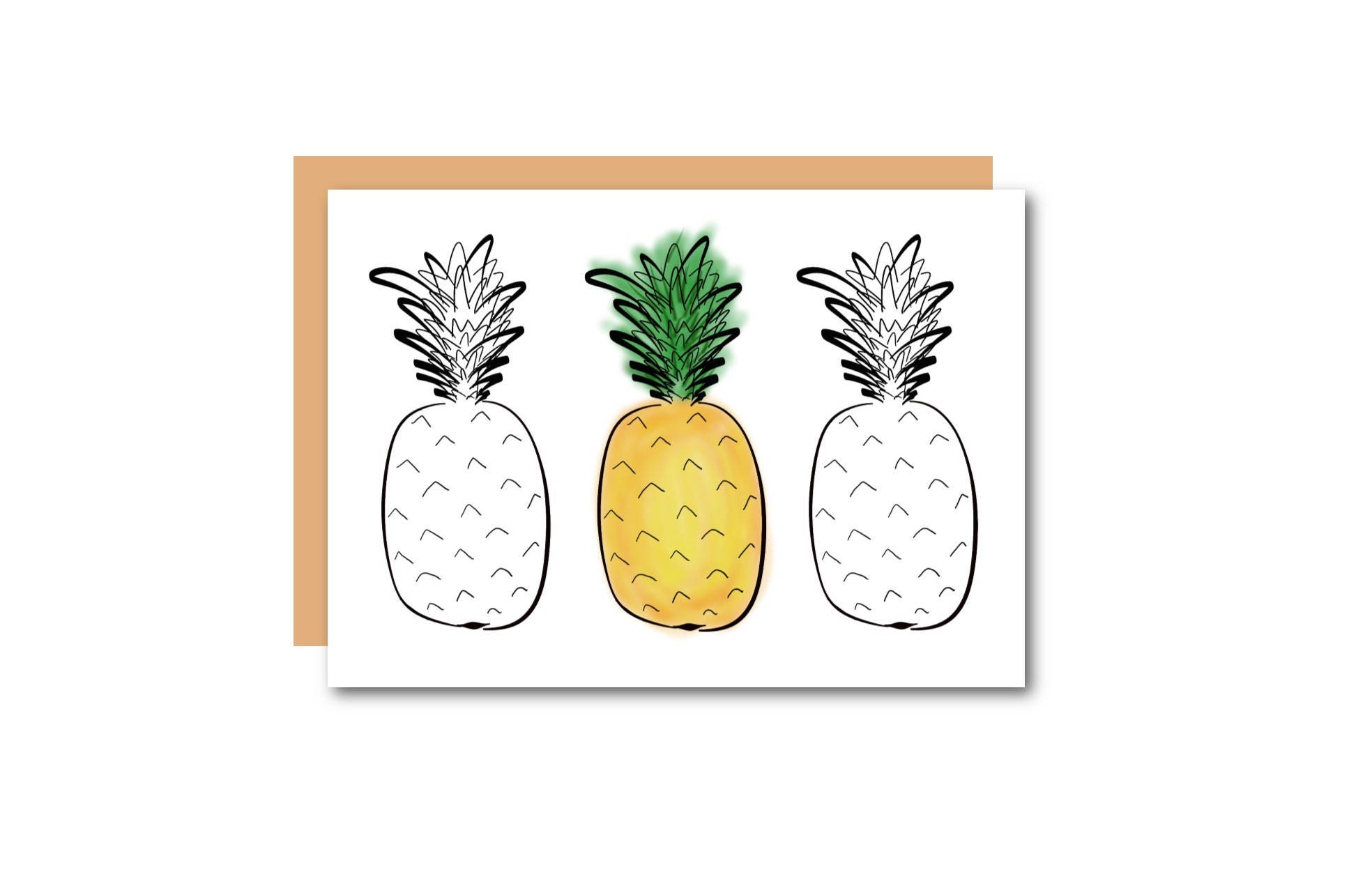 Pineapple Printable card greeting card pretty cards cute | Etsy