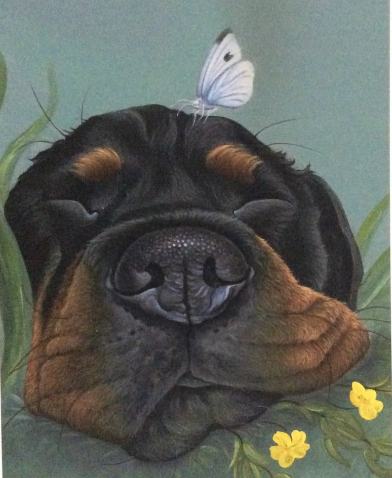 Rottweiler Print Painting Gift Art Etsy