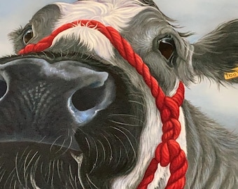 Cow print, painting, art, picture, gift