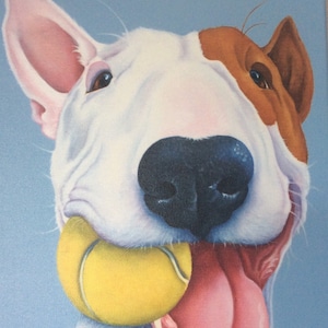 Englischer Bullterrier Druck auf Leinwand, Gemälde, Kunst, Geschenk, Bild
