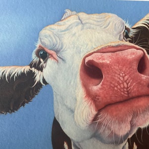 Hereford cow print, painting, gift, art, picture
