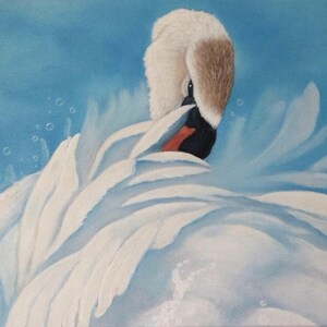 Swan canvas print, painting, art, gift, picture