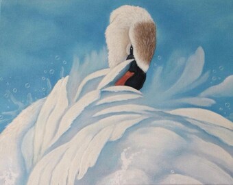 Swan canvas print, painting, art, gift, picture