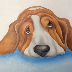 basset hound original painting, gift, art, picture