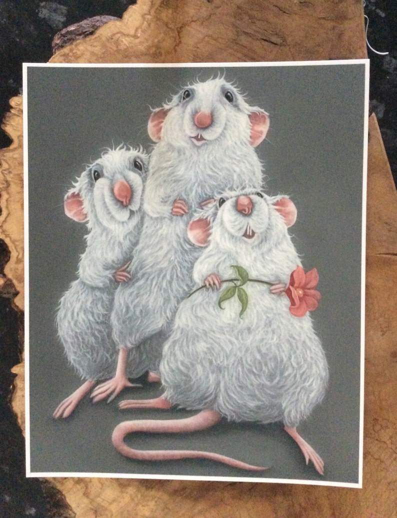 Repainted Rats Rat Painting Prints, Rats Gift, Art, Picture - Etsy