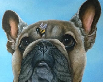 French bulldog print, painting, gift, art