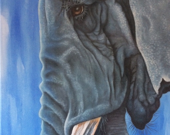 Elephant print on canvas, painting, gift, art, picture