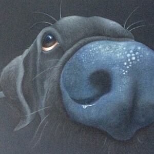 Black Labrador print on canvas, painting, gift, art
