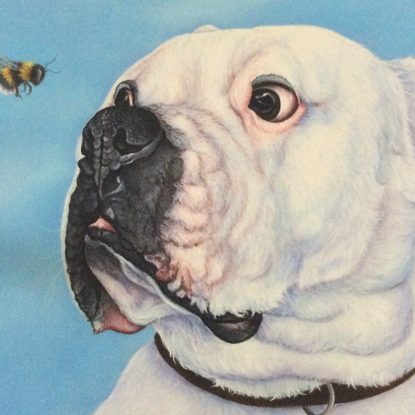 American bulldog print, painting, gift, art, picture, poster, love me love my dog