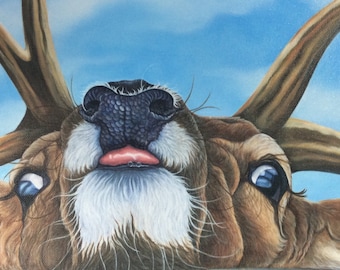 Stag canvas print, painting, picture, gift, art