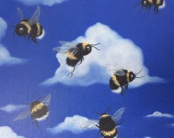 Bee print on canvas, print, gift, art and original painting, bumblebee picture