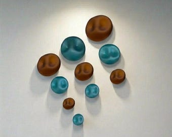 Blown Glass Wall Art Set | Matte Colors