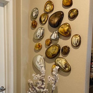 Blown Glass Wall Art | Glass Pebbles Mural | Wall Hanging Decoration | Unique Home Décor