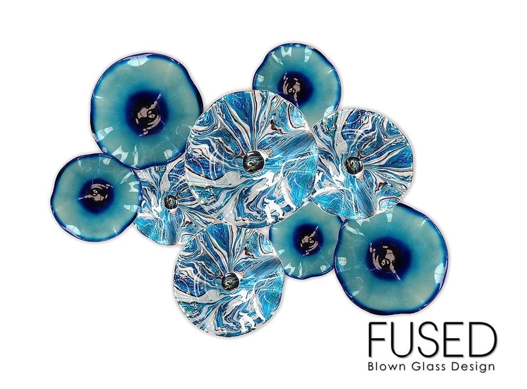 Blown Glass Flowers Wall Art Etsy