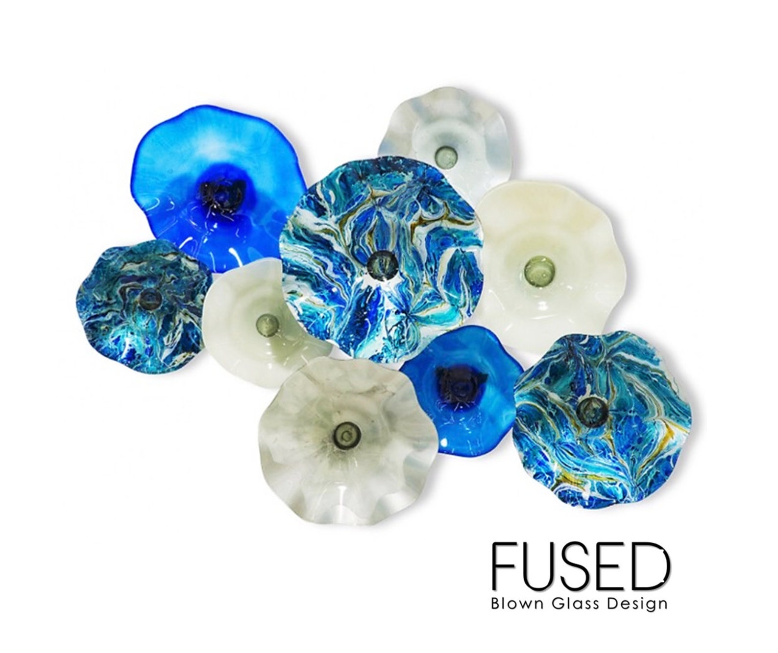 Blown Glass Flowers Wall Art Etsy