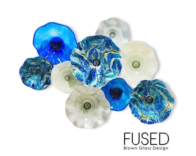 Blown Glass Flowers Wall Art Etsy