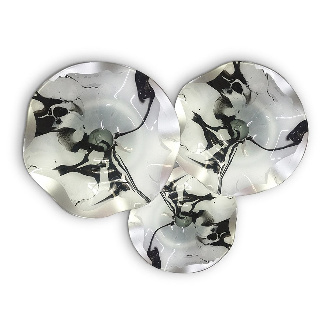 Blown Glass Flowers Wall Art Etsy