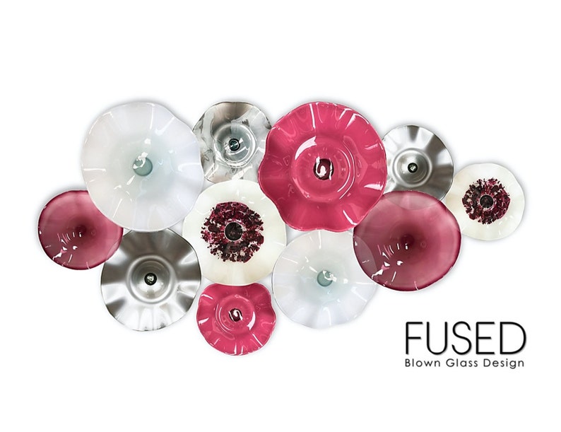 Blown Glass Flowers Wall Art Etsy