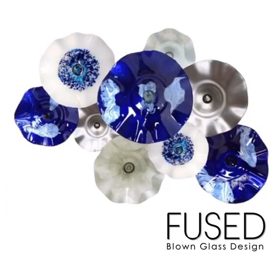 Blown Glass Flowers Wall Art Etsy