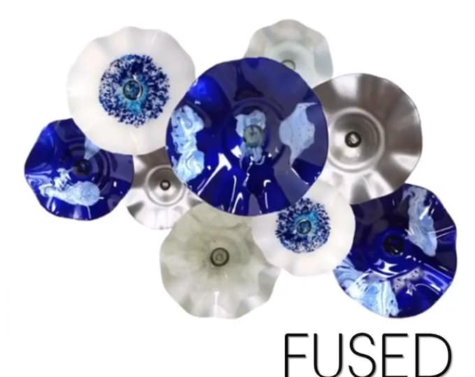 Blown Glass Flowers Wall Art Etsy