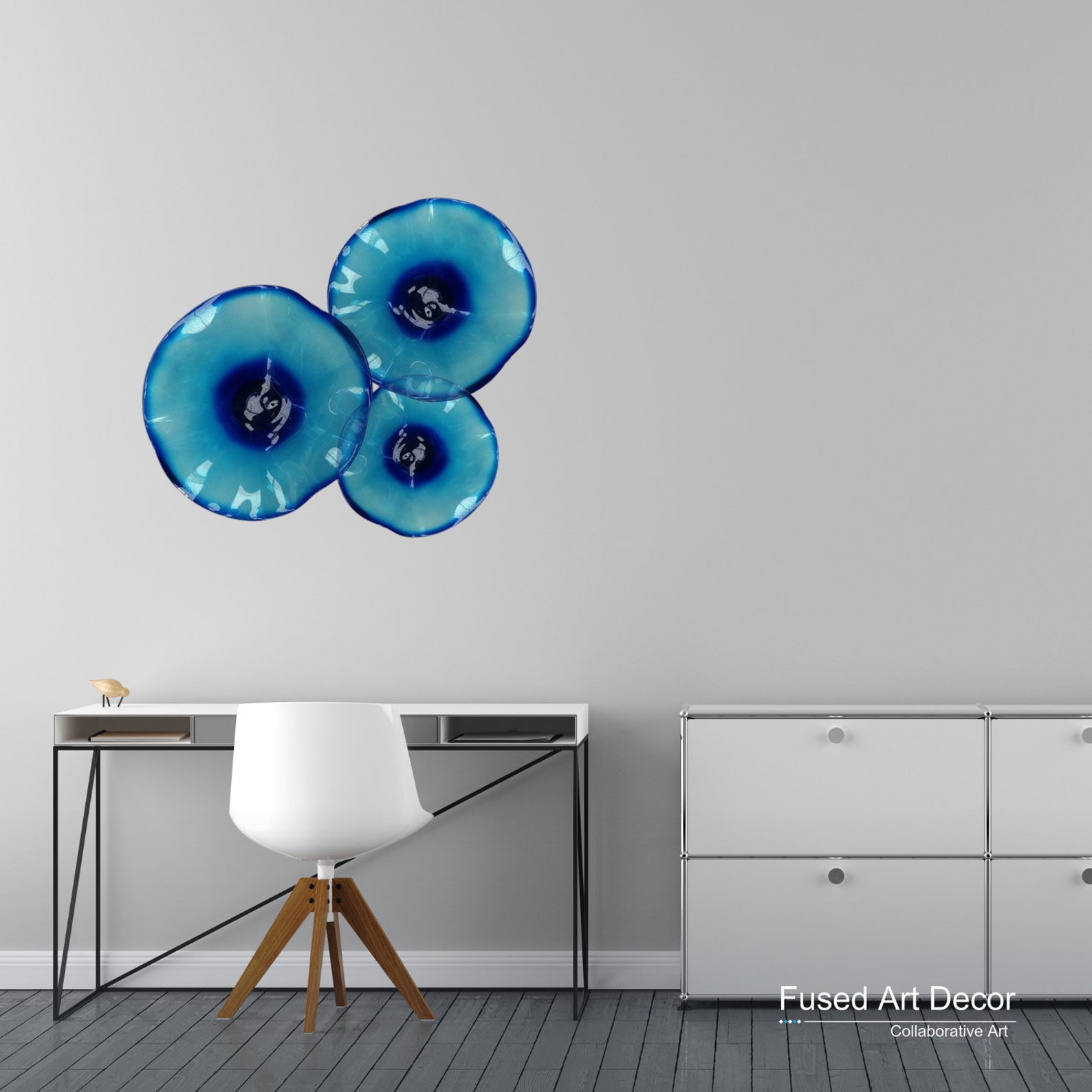 Blown Glass Flowers Wall Art Etsy