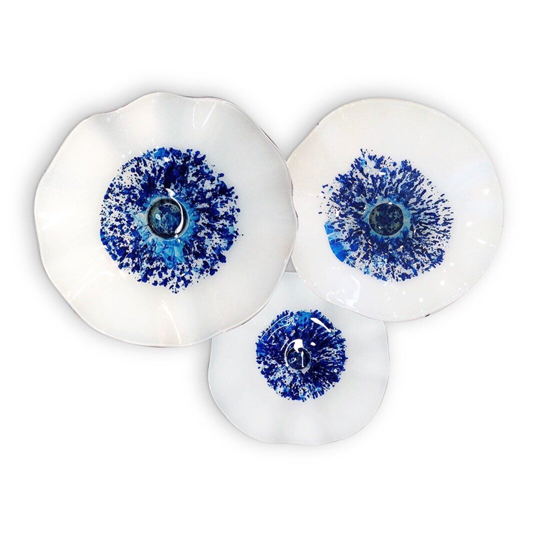 Blown Glass Flowers Wall Art Etsy