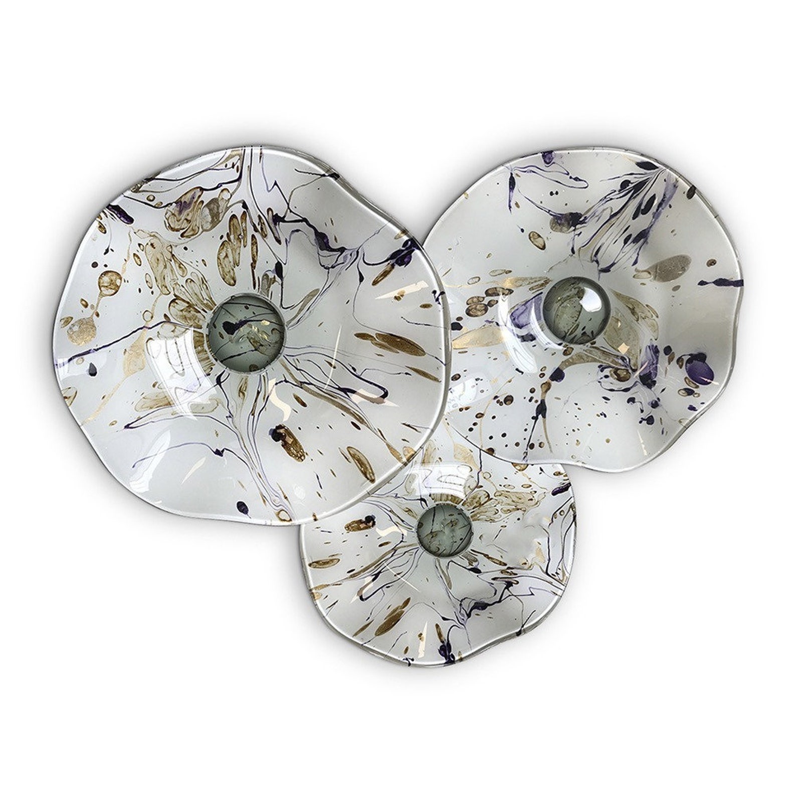 Blown Glass Flower Wall Art Etsy