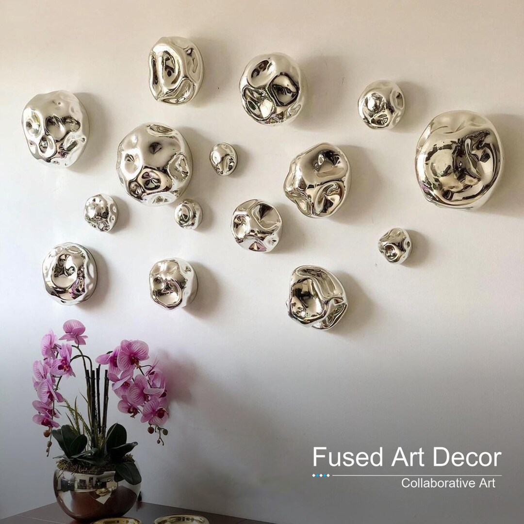 Wall Art Glass Orbs Decor Wall Glass Art Mount Ornament Decor Etsy