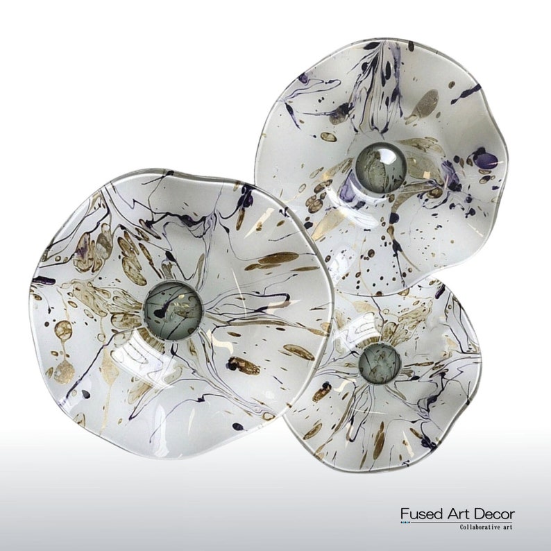 Blown Glass Flower Wall Art Etsy