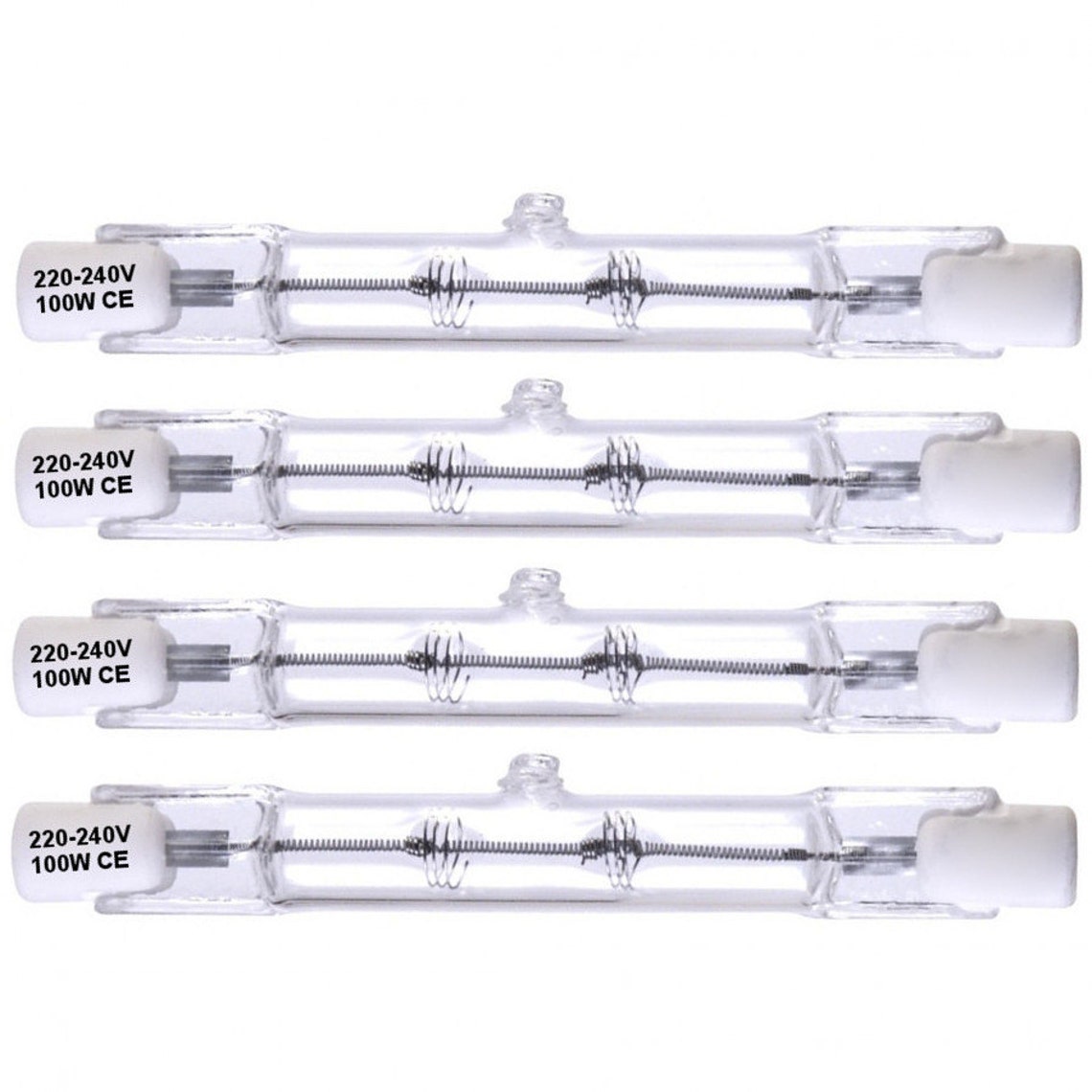 4 Linear Halogen Bulbs R7s 78 Mm 100W 220240V J78 E Etsy
