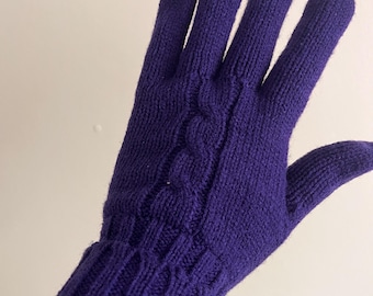Stickade vinterhandskar marinblå unisex