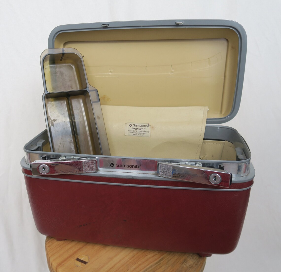 Samsonite Profile II Train Hard Case 1970s Retro Red Maroon Etsy Canada