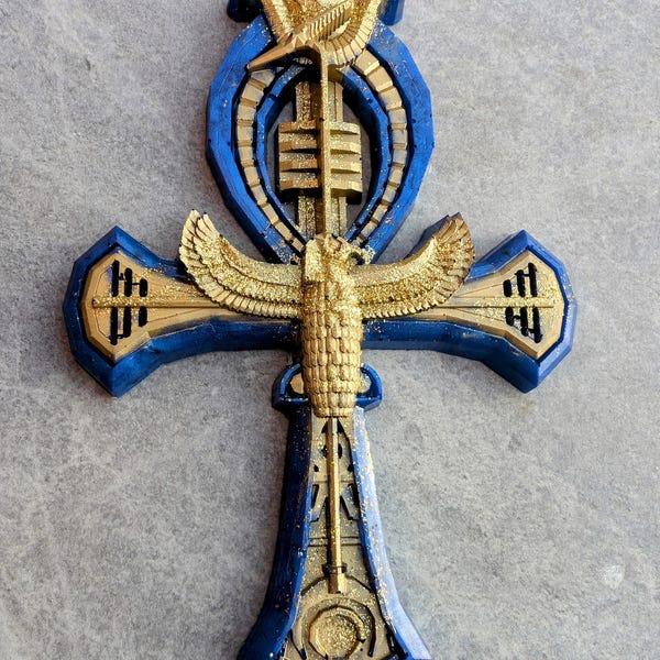 Orgonite Crystal Ankh: Egyptian Key of Life, Lapis Lazuli