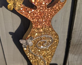 Crystal Resin Art Orgonite Crystal Goddess Abundance Goddess Transformation Altar Goddess Psyche Goddess Gift for Her Pagan Gift