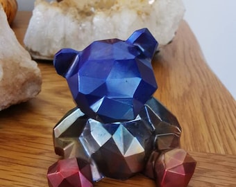 Crystal Resin Art Orgonite Crystal Teddy Bear Rainbow Bear Chakra Balancing Bear Gift for Her Gift for Him New Born Gift Baby Shower