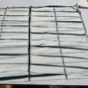 Shibori Tie Dyed Black White itajime Technique Random Design Quilting Cotton Apperael  Cotton Fabric 44 Inches Wide Crafting Dress Material
