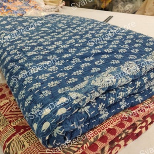 Decorative Blanket Duffle Kantha Indian Cotton Throw Gudri Blanket Intetior Home Decore Patchwork Christmas Gift Kantha Hand stiched Blanket