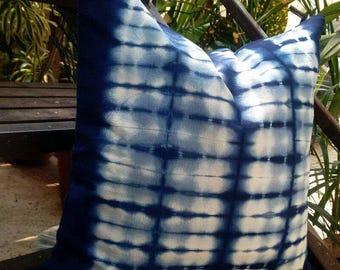 Decorative Pillow Cases Indian Tie Dyed Indigo Blue Cushion Cover Intetior Home Decore Sofa Cushion Shibori Gift Pillows Christmas Gift