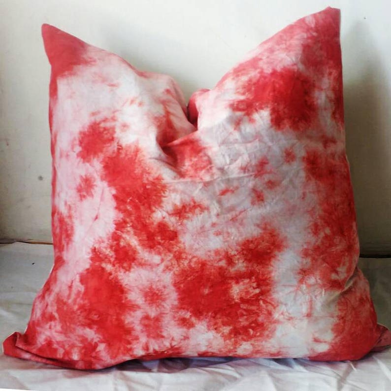 Decorative Pillow Cases Indian Art Red Tie Dyed Red&White Etsy