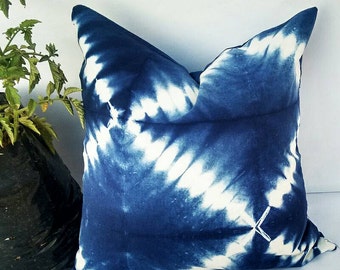 5 pièces Lot de taies d’oreiller décoratives Cravate indienne teinte Indigo Bleu Coussin Housse Intetior Home Decore Canapé Coussin Shibori Cadeau Oreillers