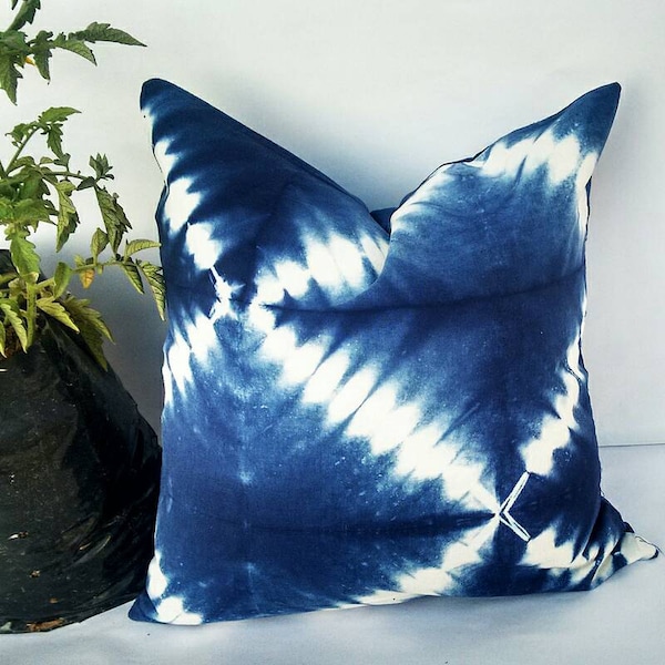 Decorative Pillow Cases Indian Tie Dyed Indigo Blue Cushion Cover Intetior Home Decore Sofa Cushion Shibori Gift Pillows Christmas Gift