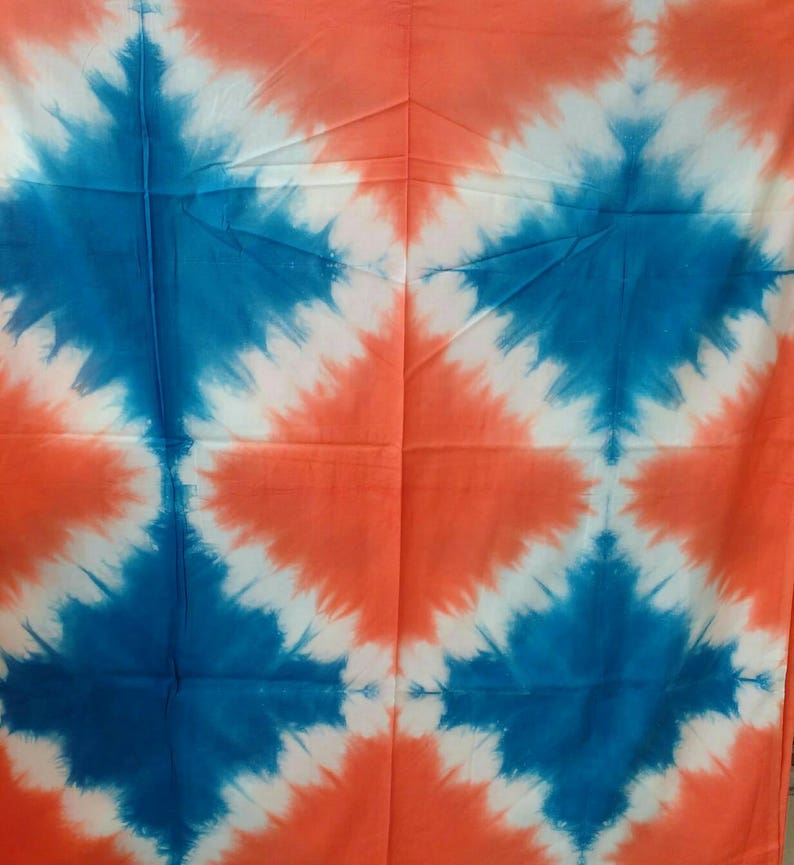 Shibori Tie Dyed Indigo Blue itajime Technique Cris-Cros Quilting Cotton Apperael Cotton Fabric 44 Inches Wide Crafting Dress Material image 6