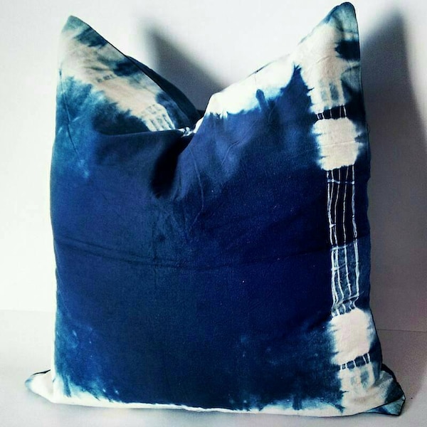Blue - Shibori Tie-Dye Cushion Cover 04
