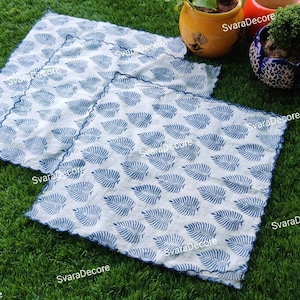 4 Pieces Of Beautiful Voile Hand Block Printed Cotton Napkins Abstract Handmade Indian Decoration Dining Set Abstract Decorative Napkins